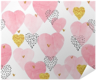 Pink Watercolor Hearts Pattern - Watercolor Painting (400x400), Png Download