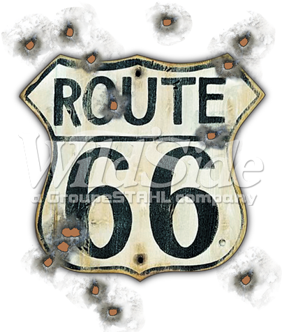 Route 66 Sign With Bullet Holes - Artix Route 66 Gun Holes Traveler Gift For Birthday (525x525), Png Download