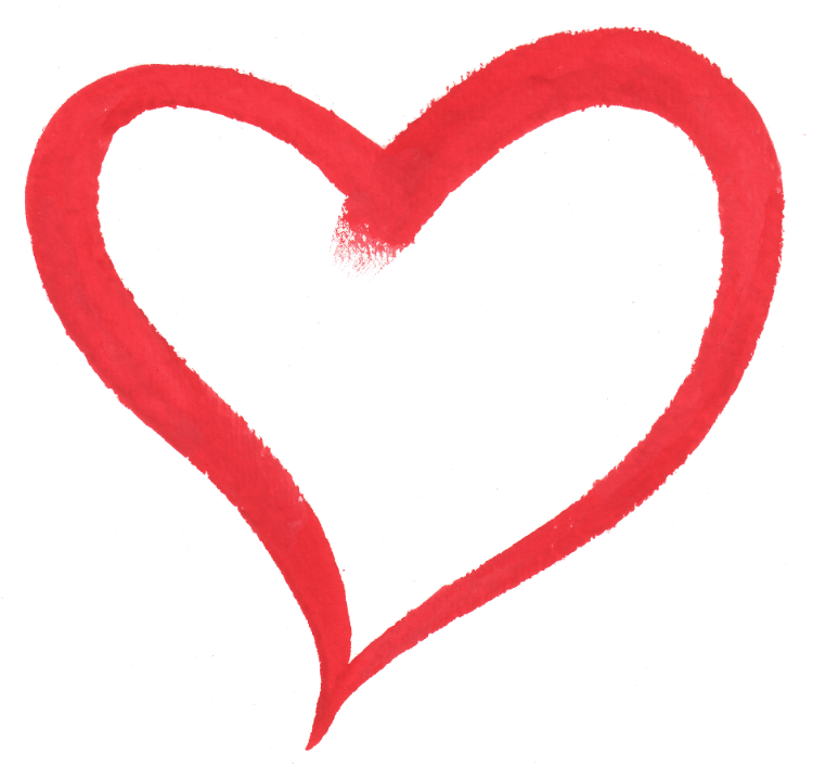 Brush Heart Png - Png Love Heart Watercolor (750x707), Png Download