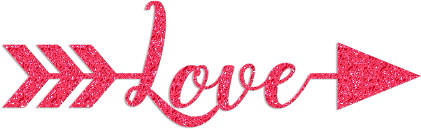 Love Arrow Glitter Clipart - Calligraphy (650x242), Png Download