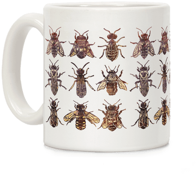 Bee Species Pattern Coffee Mug - Top (484x484), Png Download