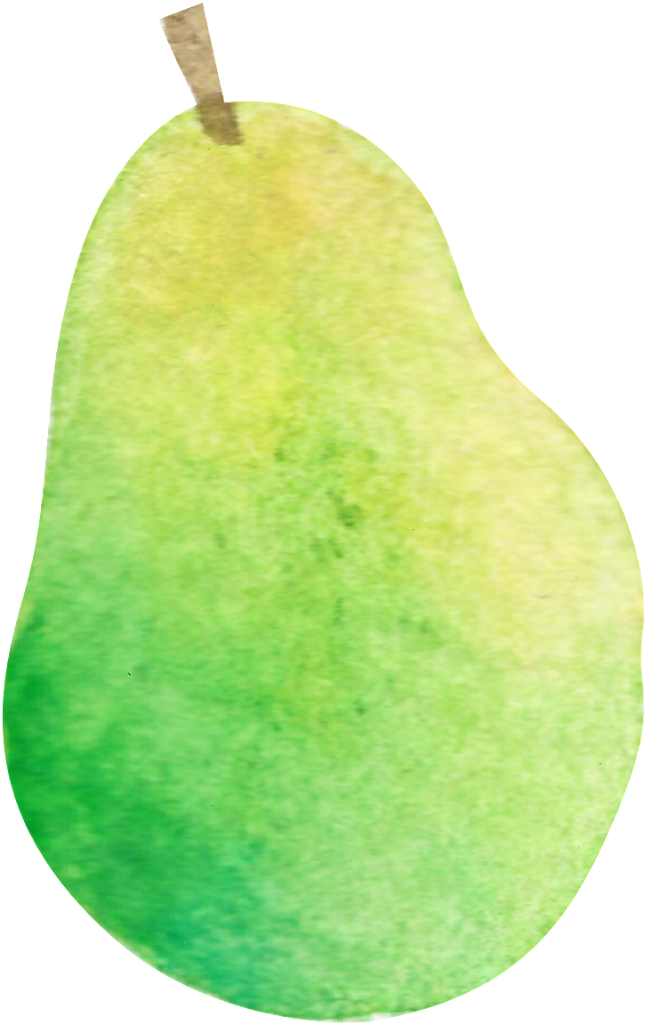 Watercolor Hand Painted A Pear Transparent Fruit Png - Asian Pear (1024x1306), Png Download