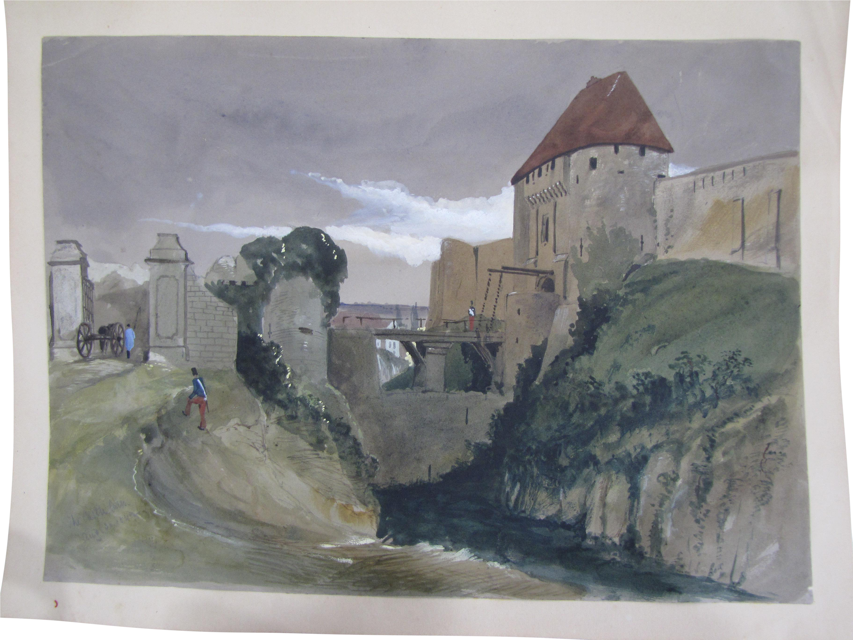 Antique Castle Cork Uk Watercolor Painting - Cork (3967x2974), Png Download