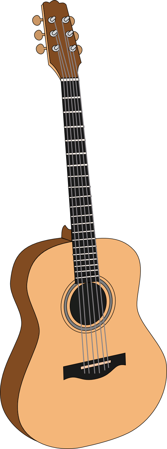 Guitar Clipart Transparent - Acoustic Guitar Clipart Transparent (555x1485), Png Download