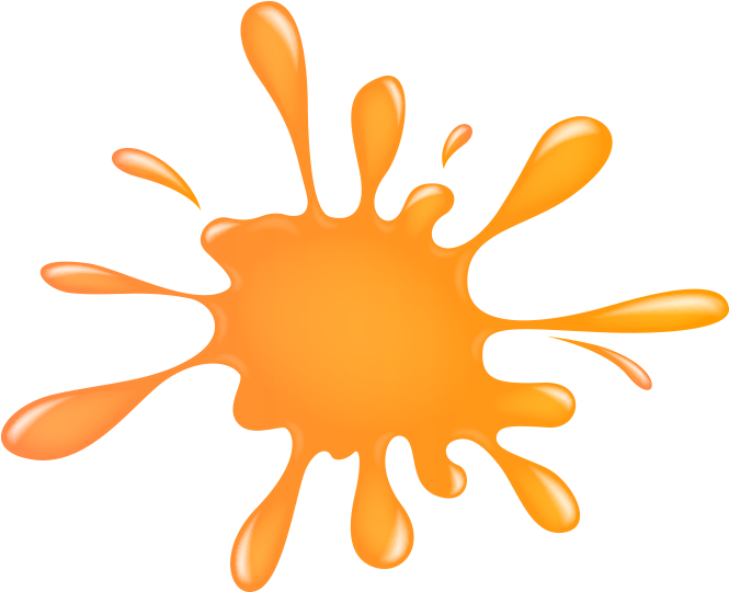 Free Icons Png - Orange Paint Splat Clipart (697x600), Png Download