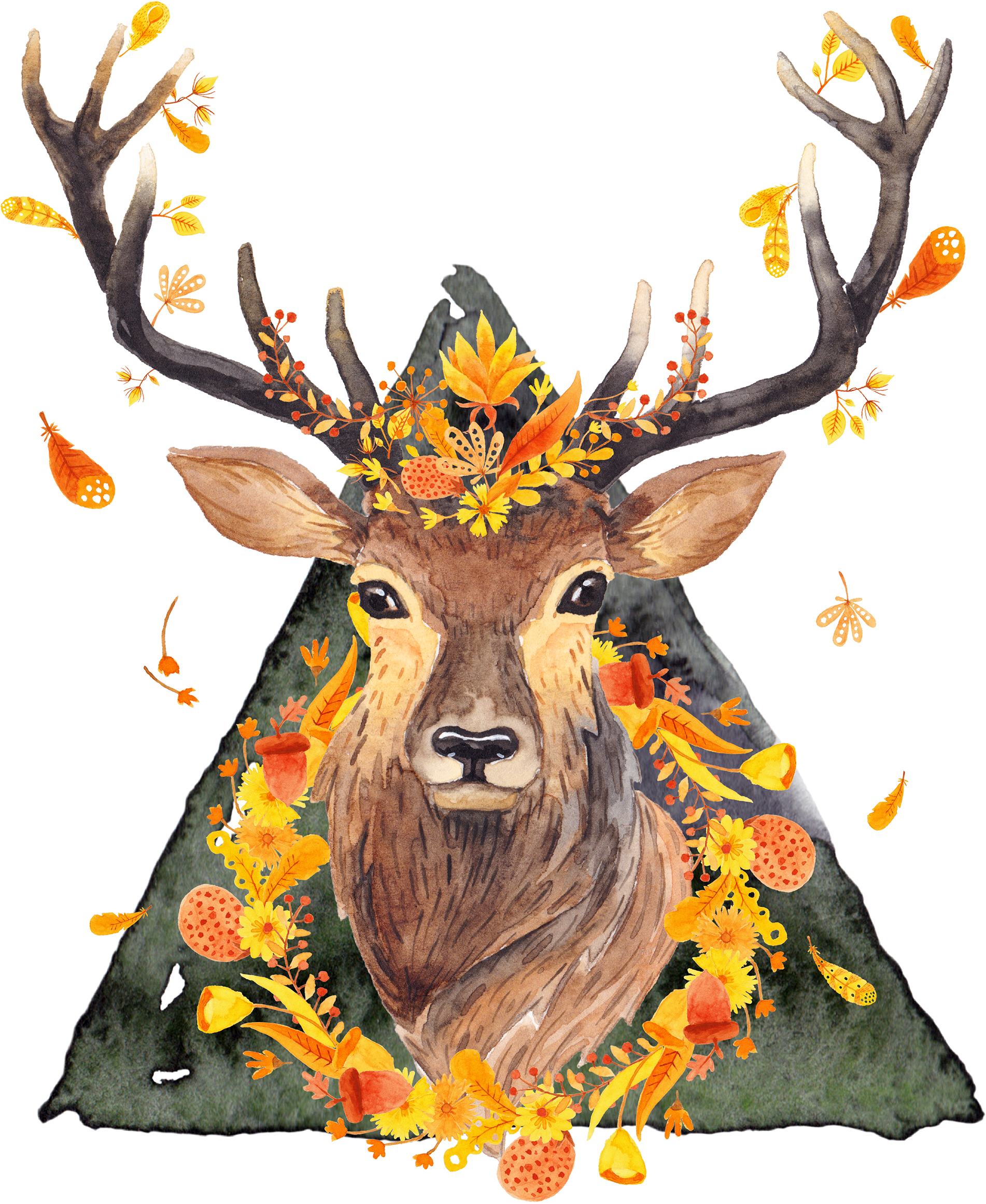 I Created This Watercolor Piece Digitally With A Variety - Baby Fabric - Deer In Love Pink - Pink Custom Fabric (1200x1461), Png Download