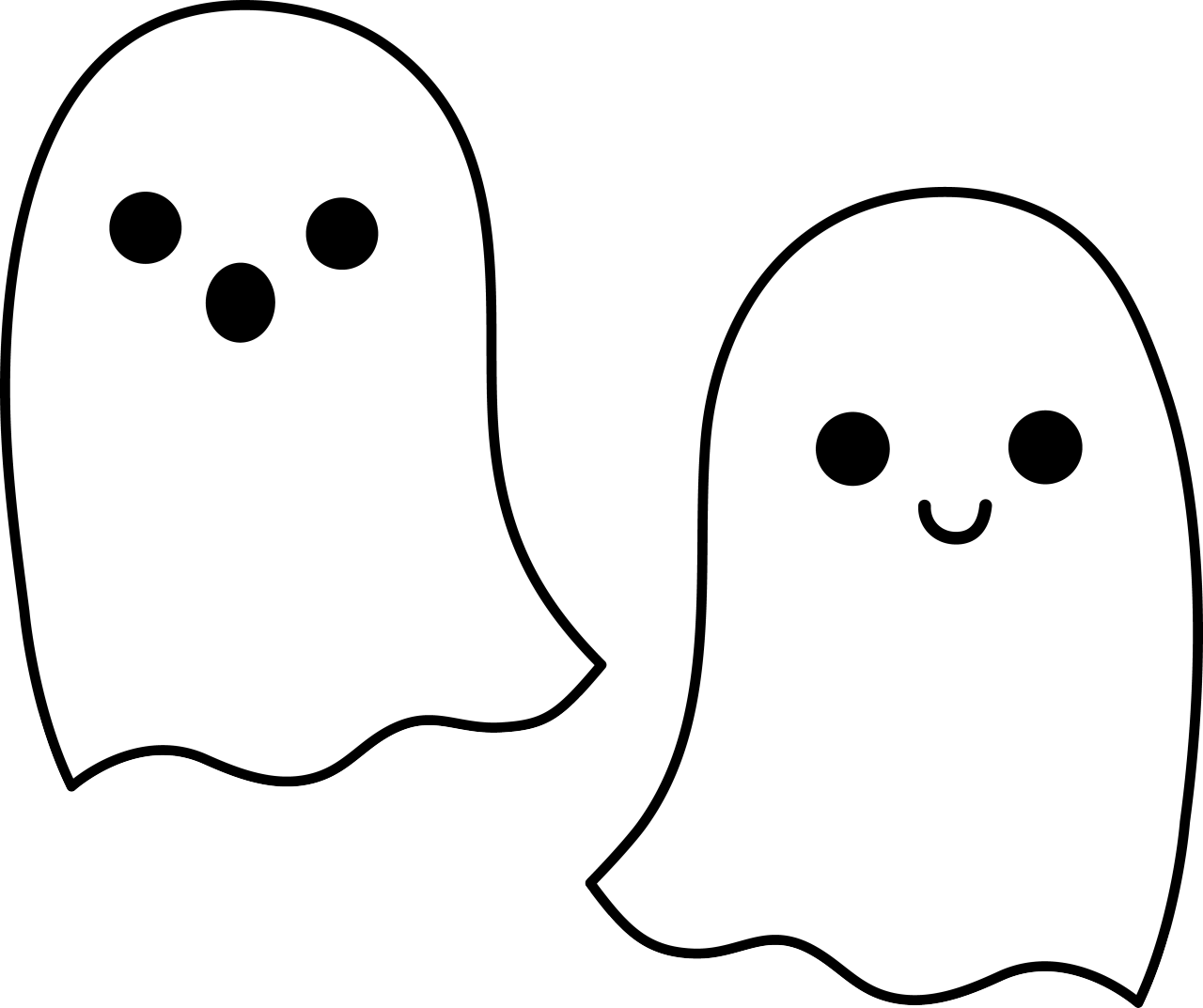 Outline Clip Art Panda Free Images - Cute Ghost Clipart (865x726), Png Download