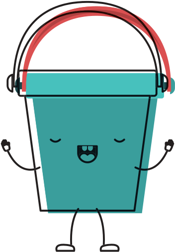 Kawaii Cartoon Bucket With Handle I In Colorful Watercolor - Bucket (550x550), Png Download