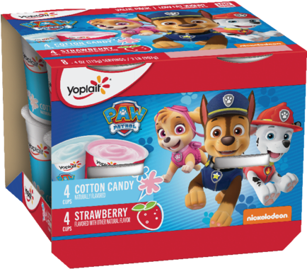 Paw Patrol Strawberry & Cotton Candy - Yoplait Paw Patrol Yogurt (433x433), Png Download