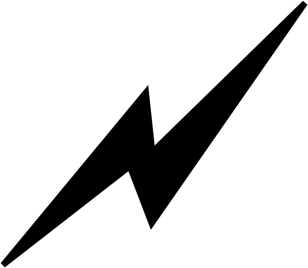 Thunder Clipart Harry Potter - Lightning Bolt Logo Black (600x522), Png Download