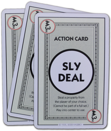 Sly Deal Action Card - Monopoly Deal Sly Deal Card (402x455), Png Download