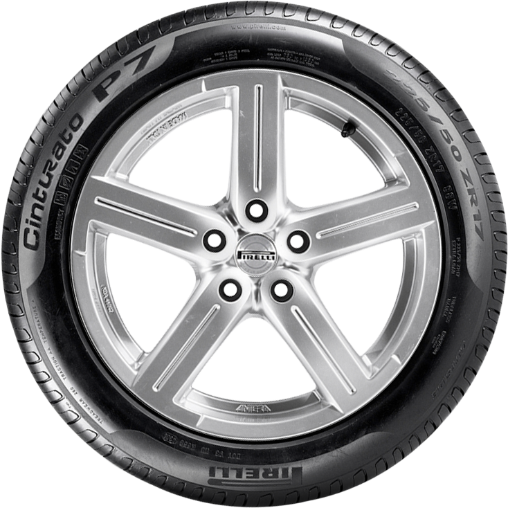 Car Tire Side - Pirelli Cinturato P7 Blue 215 50r17 95w (392x486), Png Download
