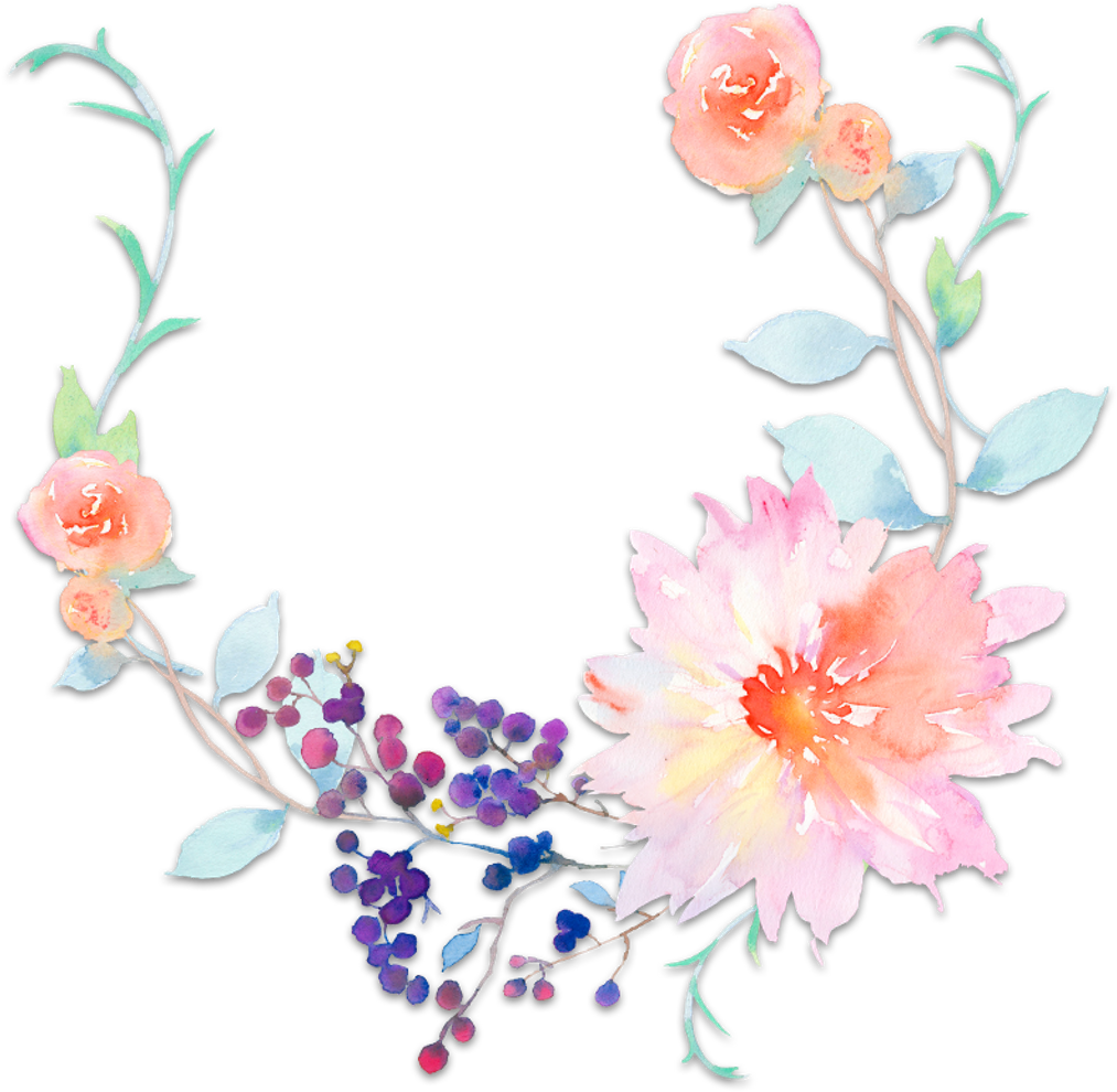 Spring Flower Watercolor Colorful Flowercrown Bloom - Transparent Flower Crown Design Watercolor (1024x1024), Png Download