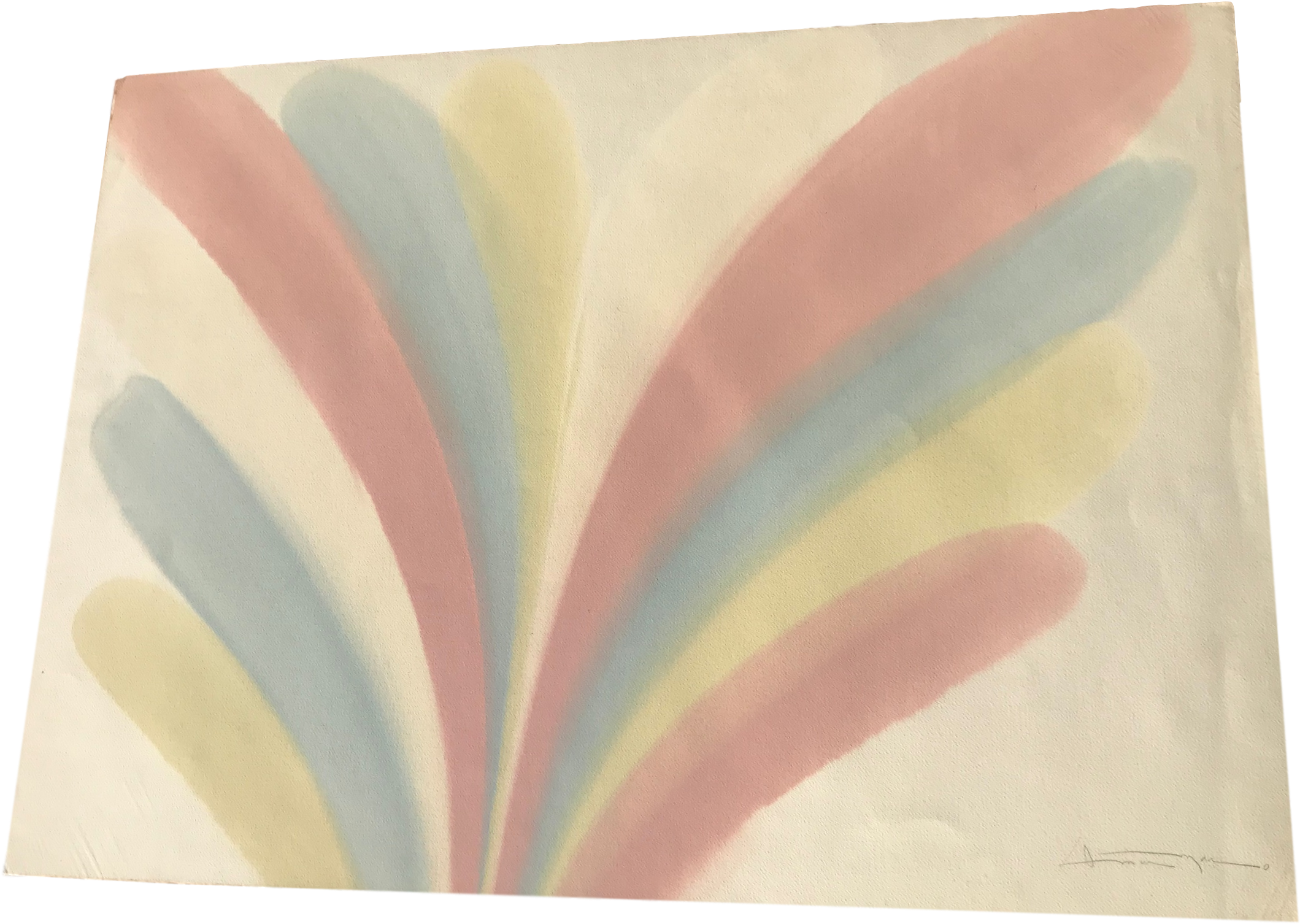 Original 80s Pastel Abstract Watercolor Painting Signed - Motif (2322x1650), Png Download