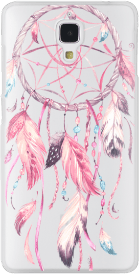 Watercolor Pink Dreamcatcher Feather Dream Catcher - Marmont Hill 'dreamcatcher' Framed Painting Print (300x547), Png Download
