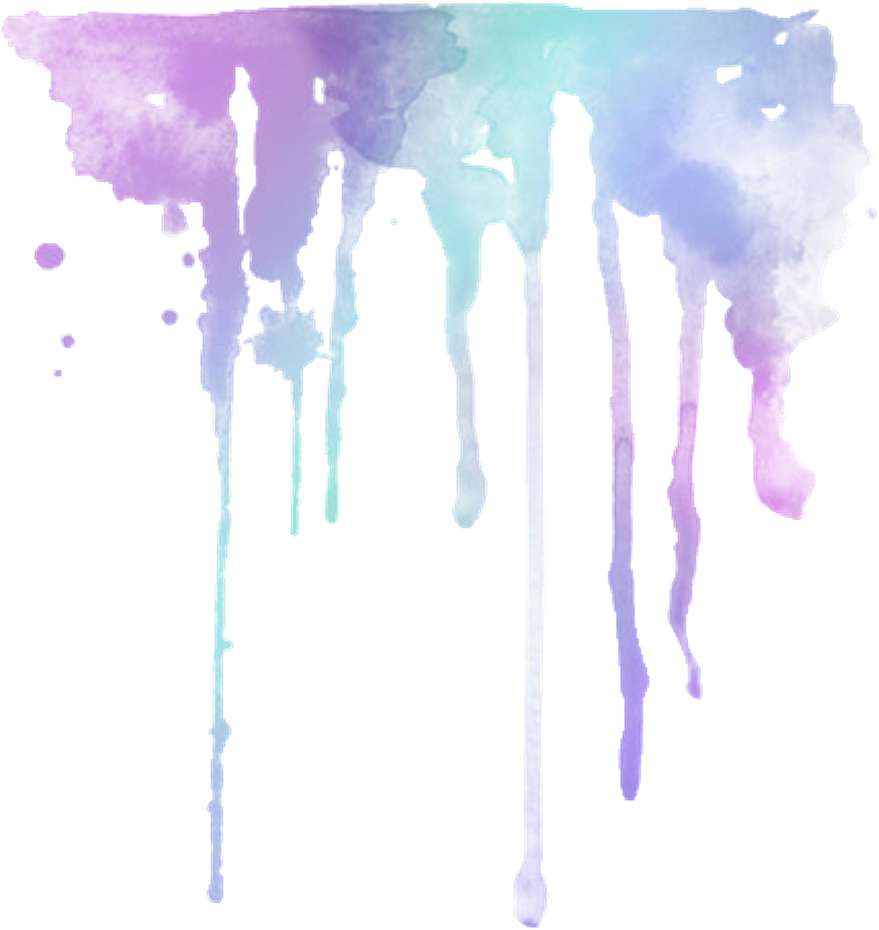 Watercolor Cute Kawaii Ftestickers Sticker Stickers - Watercolor Drip Transparent (1024x1024), Png Download