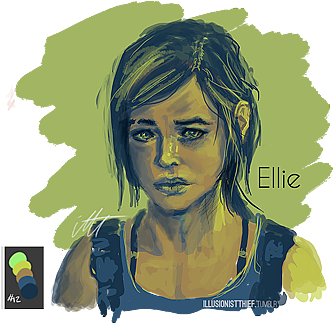 Ellie From The Last Of Us Color Palette Meme - Illustration (500x359), Png Download