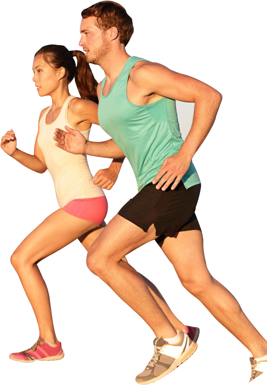 Running People Png Image - Man And Woman Running Png (1119x1678), Png Download
