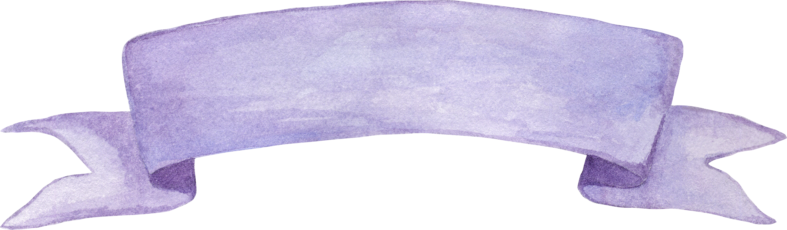 Lavender Watercolor Png Vector Library Library - Watercolor Ribbon Banner Png (2679x785), Png Download