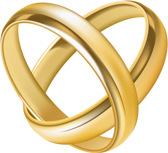 Wedding Rings Heart Transparent Png Clip Art Image - Wedding Rings Png (600x547), Png Download