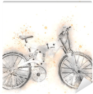 Abstract Bicycle Isolated On Watercolor Background - Watercolor Painting (400x400), Png Download
