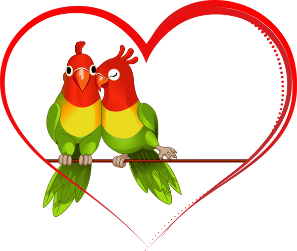 Two Parrot Clipart Png Imges - Love Birds Png (600x507), Png Download