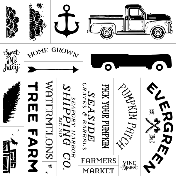 Vintage Truck Silkscreen Transfer Stencil Chalk Couture - Chalk (600x600), Png Download