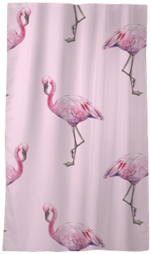 Seamless Watercolor Illustration Of Tropical Pink Flamingo - Illustration (400x400), Png Download