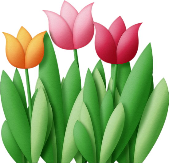 Tulipes, Fleurs Png - Clip Art Easter Flowers (550x530), Png Download