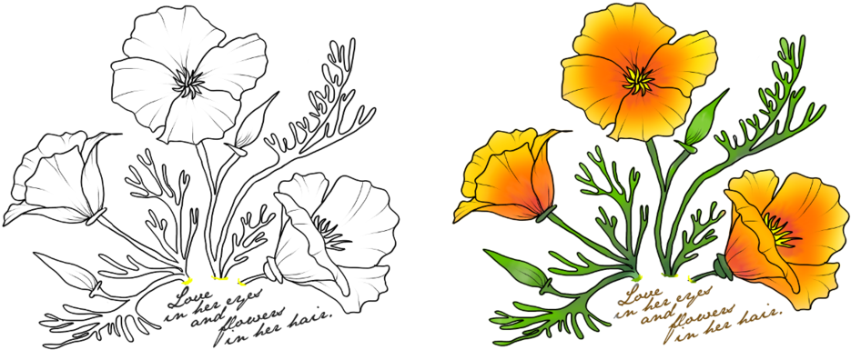 Poppy Tattoo Design By Lacey - Poppy (1024x423), Png Download