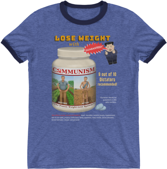 Communist Weight Loss Plan Ringer T-shirt - Shotgunwillies Conway T Shirt On An Amazing Heather (600x600), Png Download