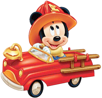 Fire Truck Free Clipart Clipartcow - Mickey Mouse Fire Truck Png (360x337), Png Download