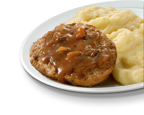 Salisbury Steak - Michelina's Salisbury Steak - 8 Oz Tray (503x400), Png Download