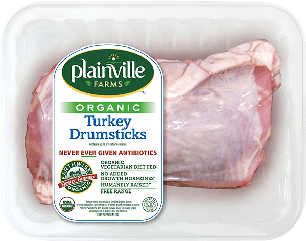 Plainville Farms® Turkey Drumsticks Are A Natural* - Plainville Farms Turkey, Ground, 94% Lean/6% Fat - (600x600), Png Download