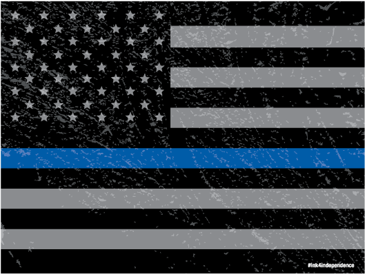 Rough Thin Blue Line - Bandeira Dos Estados Unidos (600x600), Png Download