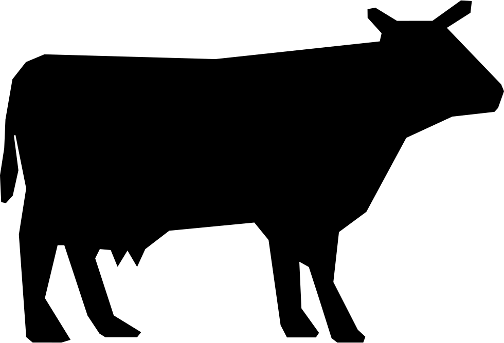 Cow Silhouette - - Señal De Transito Animales En La Via (980x668), Png Download