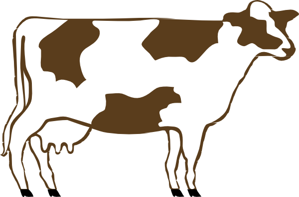 Dairy Cow Silhouette Png - Animated Images Of Cow (600x397), Png Download