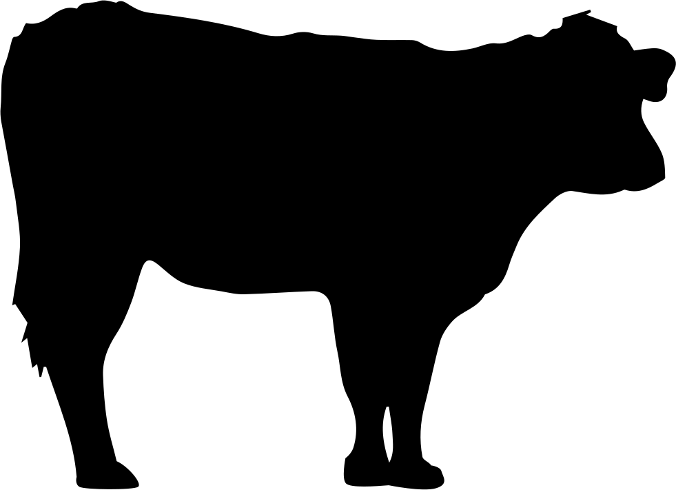 Cow Silhouette - - Cow Silhouette (981x711), Png Download
