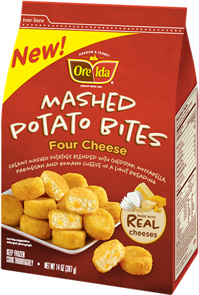 Ore-ida Mashed Potato Bites, Four Cheese - 14 Oz Bag (420x420), Png Download