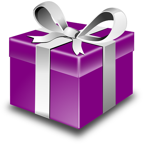 Caja De Regalo Morada Con Cinta Plateada - Present Clip Art (612x640), Png Download