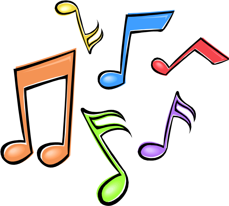 Music Clipart Png - Colourful Music Notes Png (900x812), Png Download