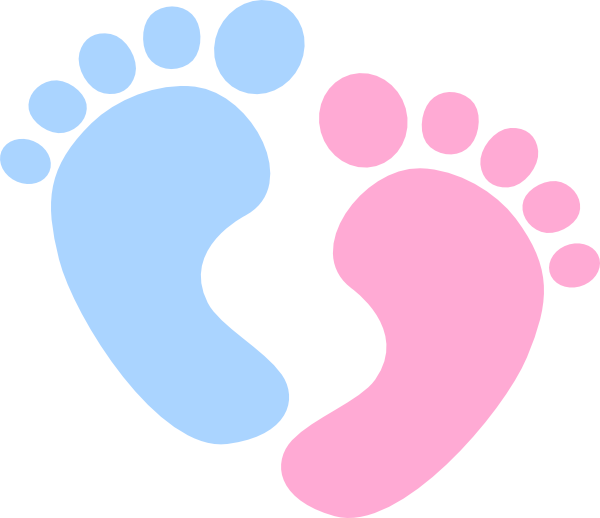 Right Baby - Blue And Pink Feet (600x518), Png Download
