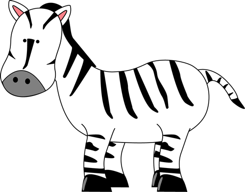 Zebra Clipart - Zebra Clipart Black And White (500x392), Png Download