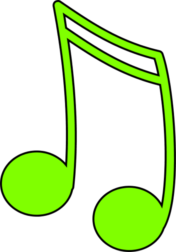 Colouful Clipart Transparent - Musical Notes Colour Green (600x860), Png Download