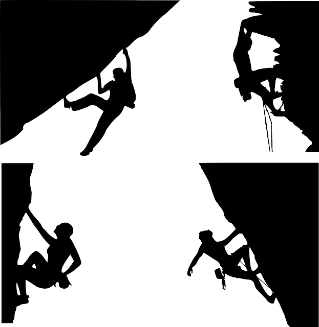 Girl Rock Climbing Outline - Rock Climbing Silhouette (623x640), Png Download