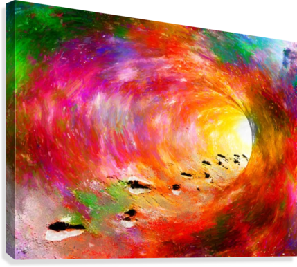 Footprints Of A Soul Canvas Print - Painting (429x386), Png Download