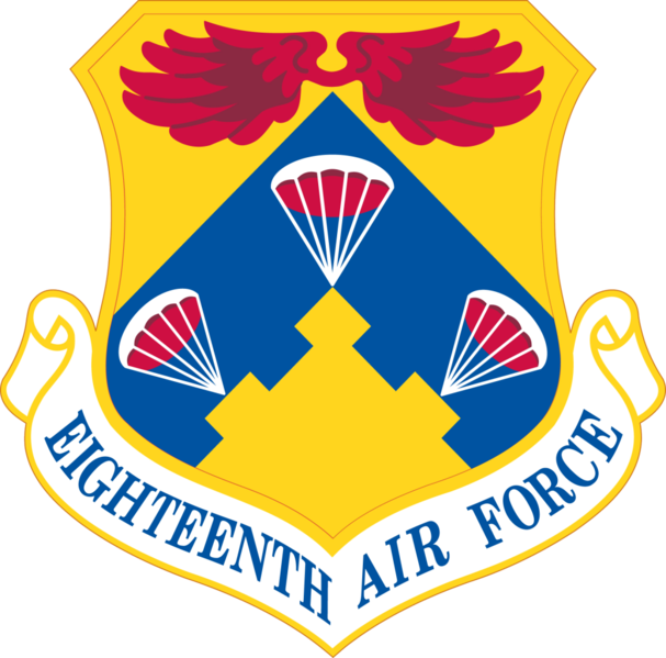 18th Air Force, Us Air Force - 18 Air Force Emblem (607x599), Png Download