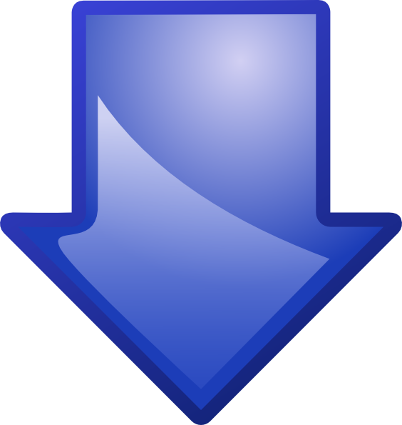 Blue Arrow Pointing Down (564x595), Png Download
