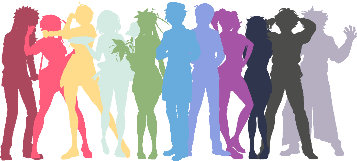 Club Leaders Silhouettes - Club Leaders Yandere Simulator (1400x656), Png Download