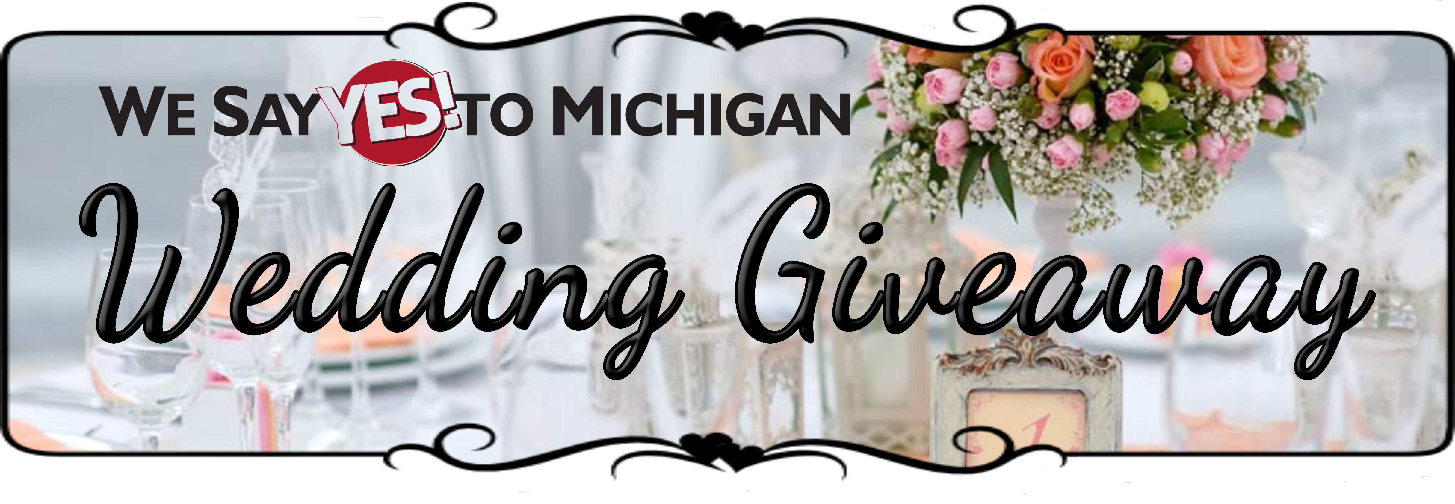 Enter We Say Yes To Michigan Wedding Giveaway - Calligraphy (4856x1800), Png Download